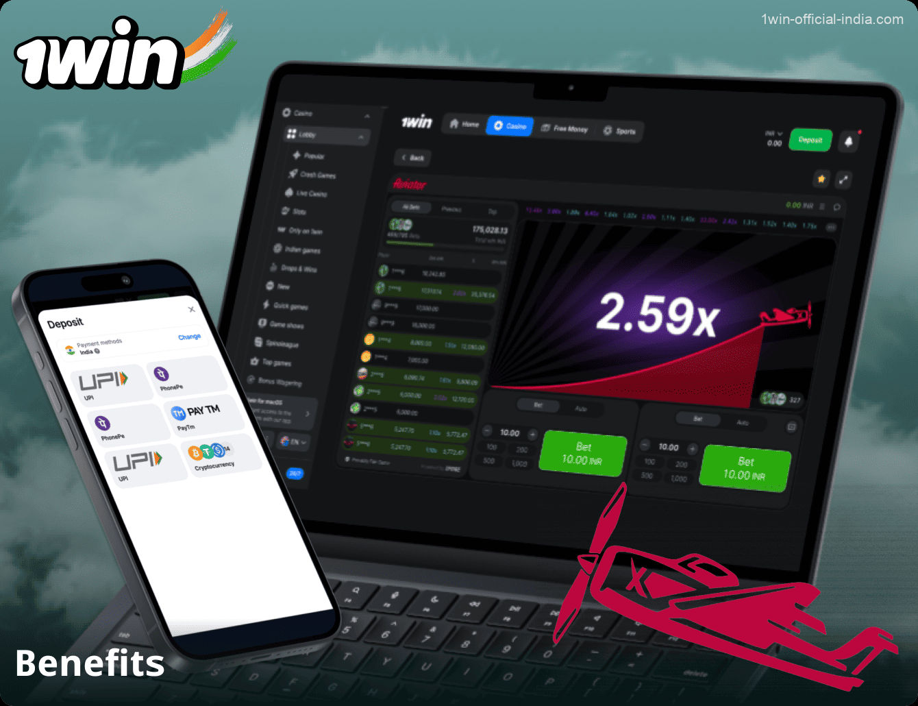 Advantages of playing Aviator on 1Win in India