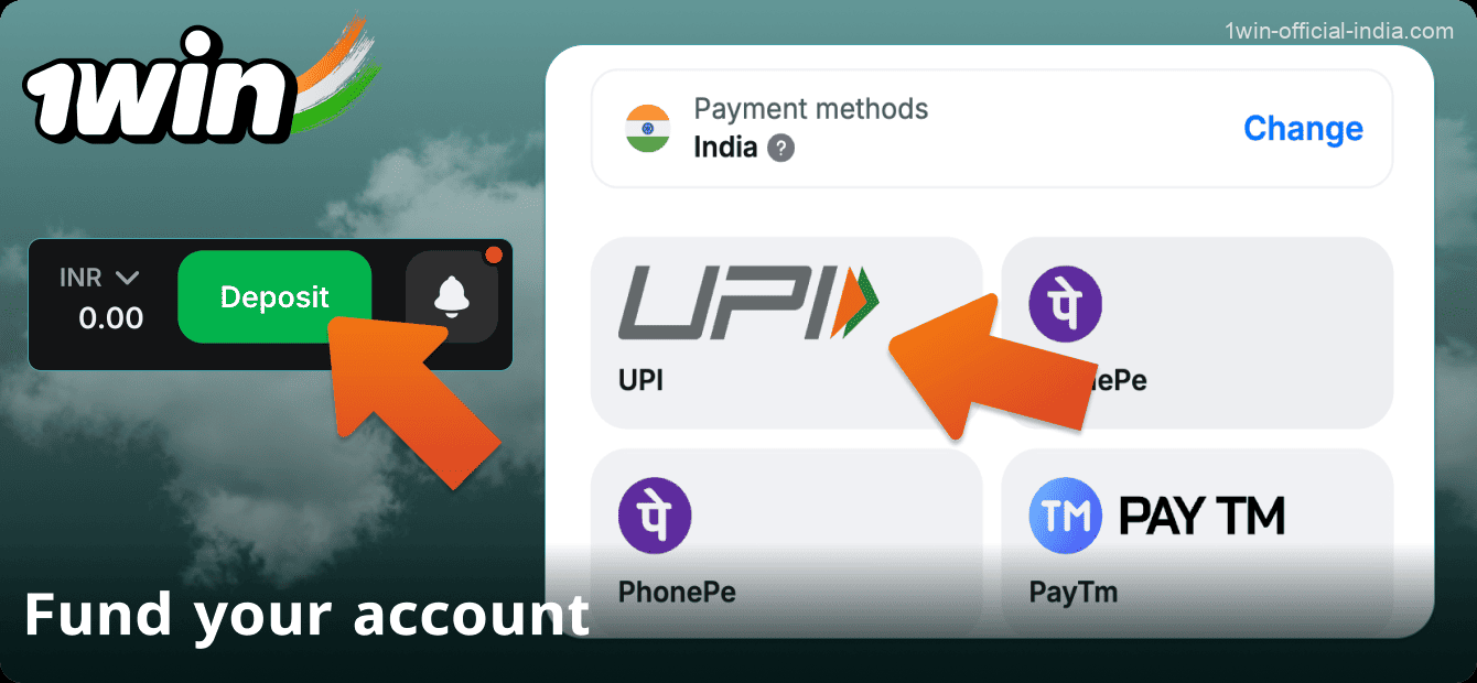 Top up your account on the 1Win website in India
