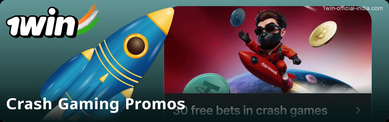 Crash Gaming promotions at 1Win casino for players from India