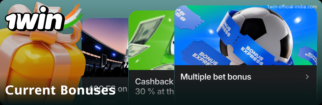 Current bonuses on the 1Win casino website in India