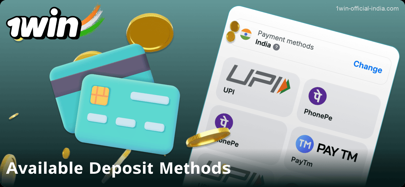 Deposit methods for players on the 1Win website in India