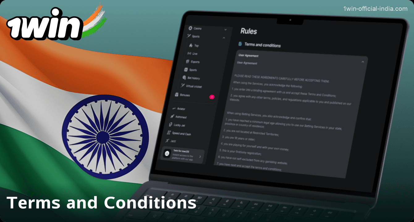 Terms and conditions of 1win India casino