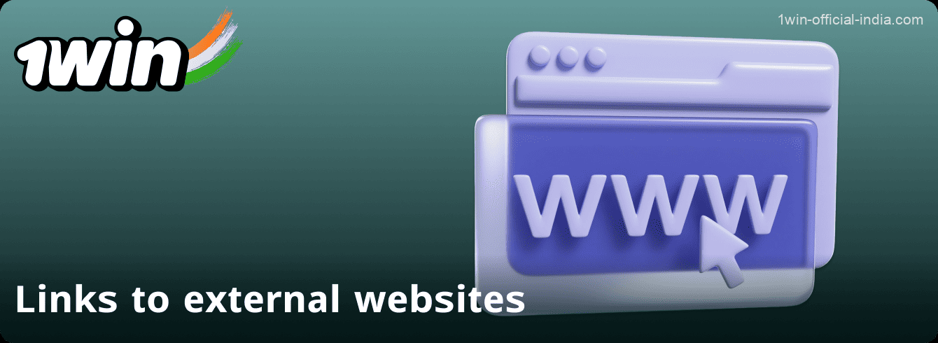 Links to external websites on the 1win casino website in India